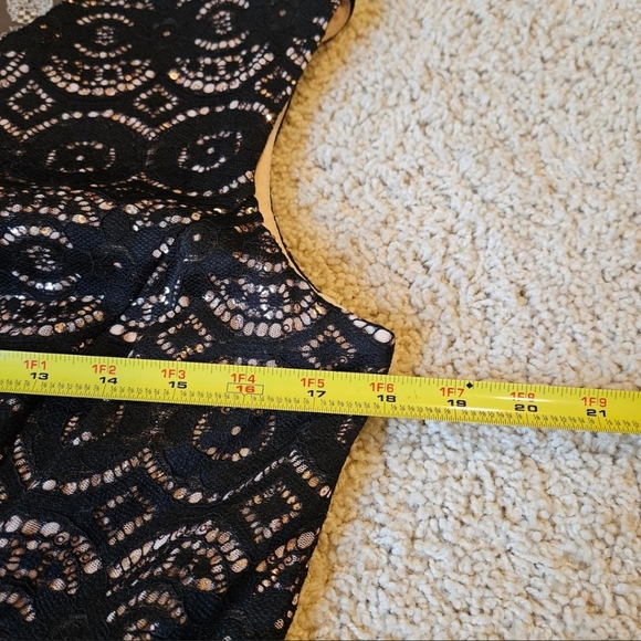 Vince Camuto Black and Gold Geometric Midi Dress - Picture 3 of 5